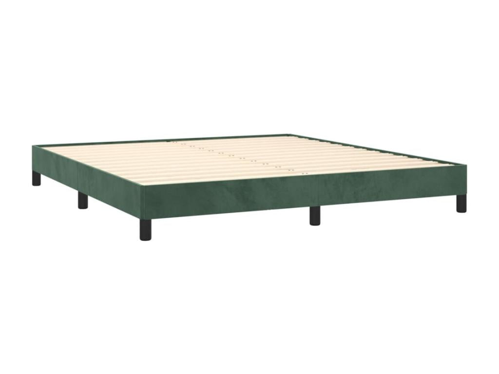 Cadre de lit sans matelas vert foncé 160x200 cm velours