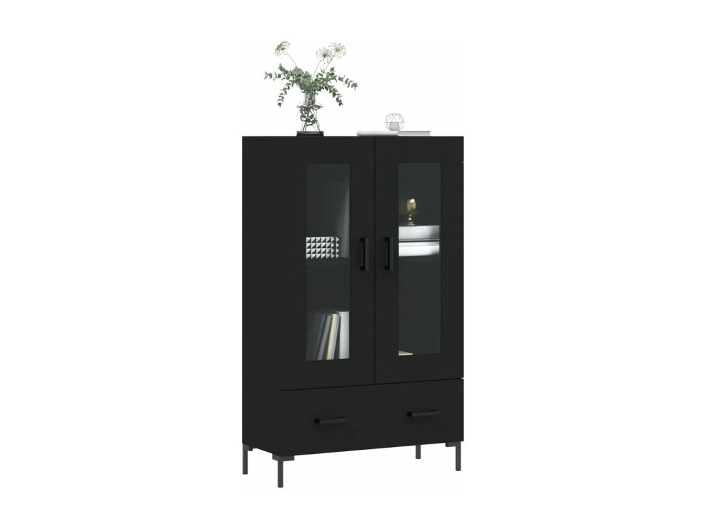 Buffet haut noir 69,5x31x115 cm bois d'ingénierie 06787RWYW