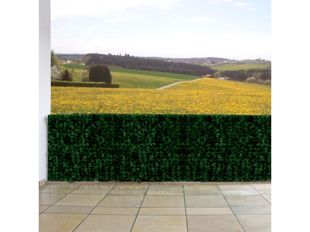 Pare-vue de balcon N77 300x150cm feuilles foncées 300x100cm