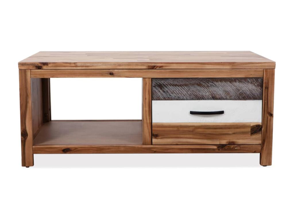 Table basse Bois d'Homelumière massif 90x50x37,5 cm