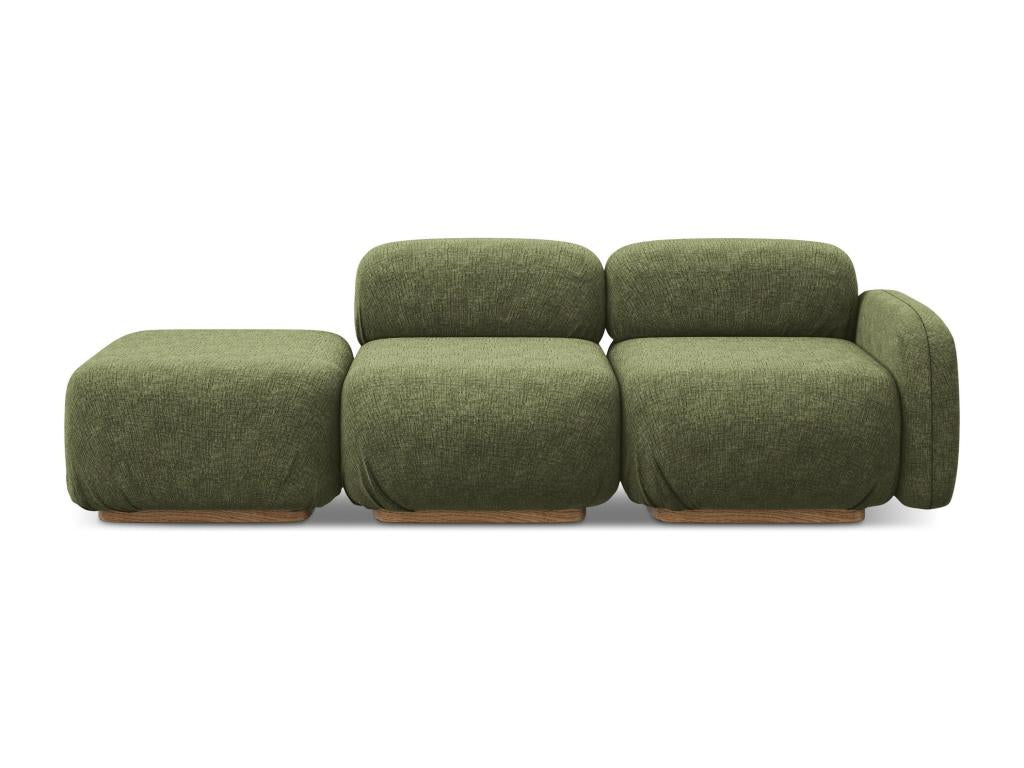 Canapé modulable 3 places gauche en tissu chenille - olive - Delimoa 54699JOYY