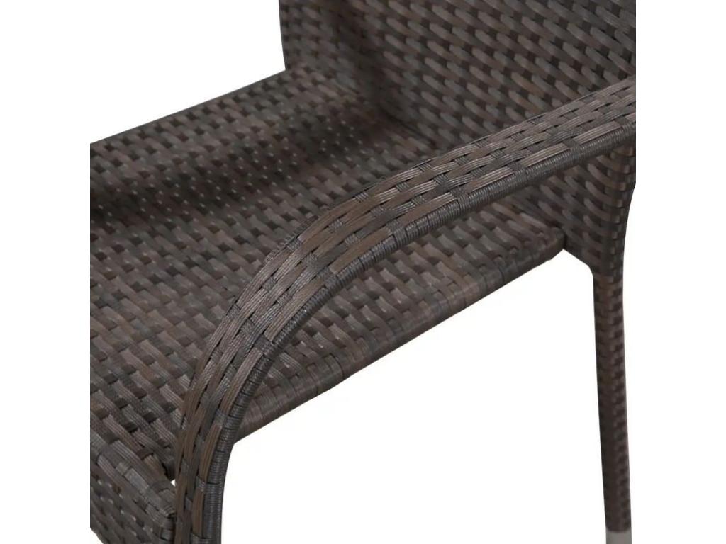 Chaise de jardin en résine tressée marron Homelumiere - Lot de 2