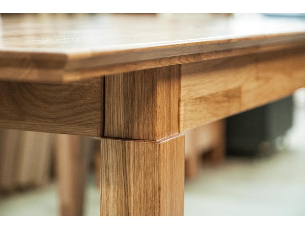 Homelumiere - Table avec plateau extensible en chêne sauvage huilé naturel