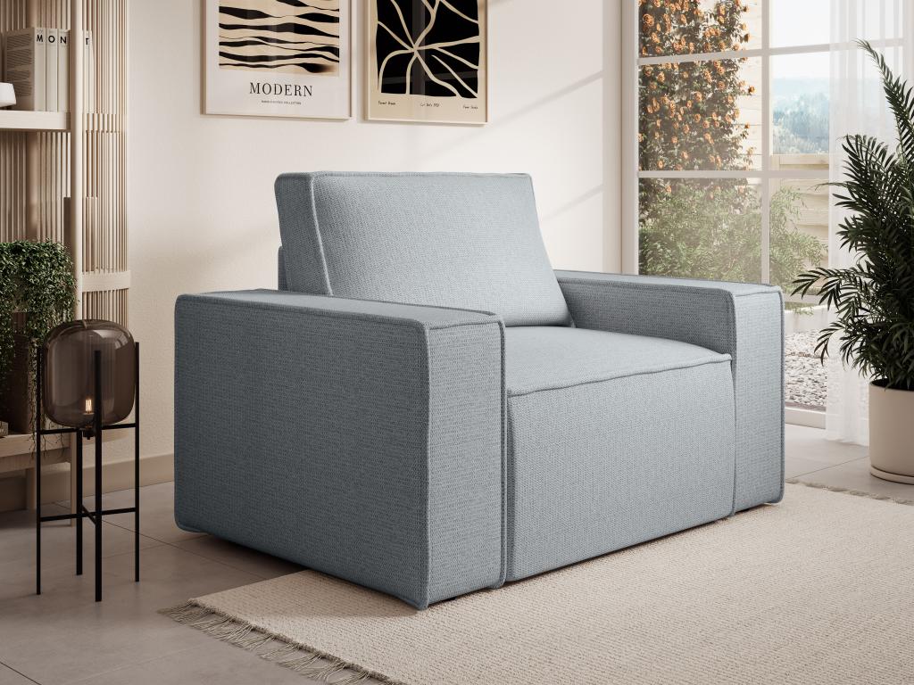 Fauteuil en tissu texturé gris Homelumiere