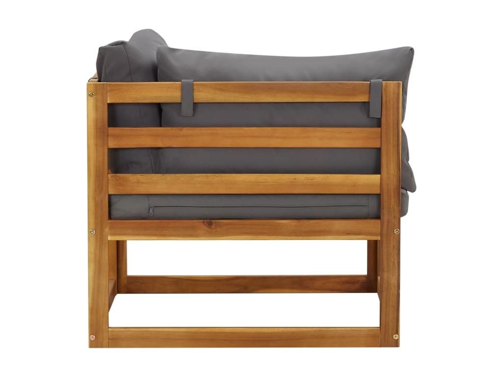 Canapés d'angle sectionnels 2 pcs avec coussins Gris foncé