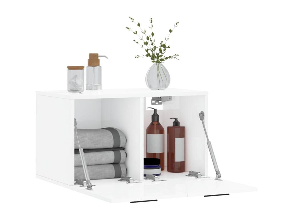 Armoire murale Blanc brillant 60x36,5x35 cm Bois d'ingénierie