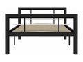 Cadre de lit sans matelas noir et blanc métal 90x200 cm
