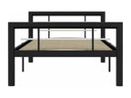 Cadre de lit sans matelas noir et blanc métal 90x200 cm