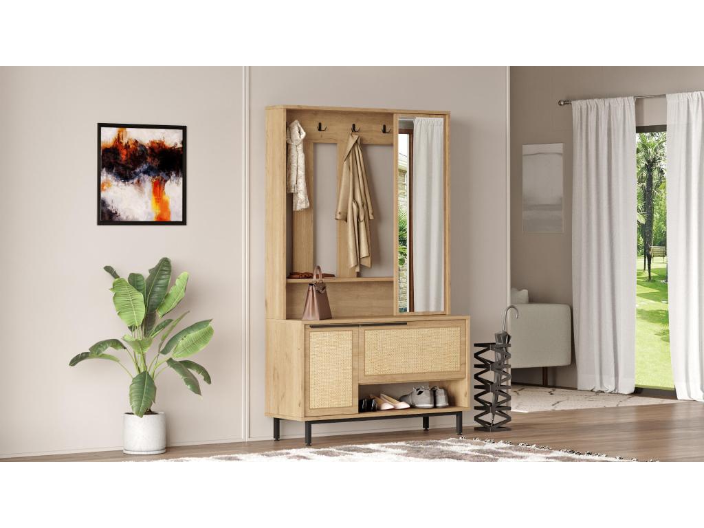 Armoire Homelumière WR112 2D3S 112x36x178 Beigeclair
