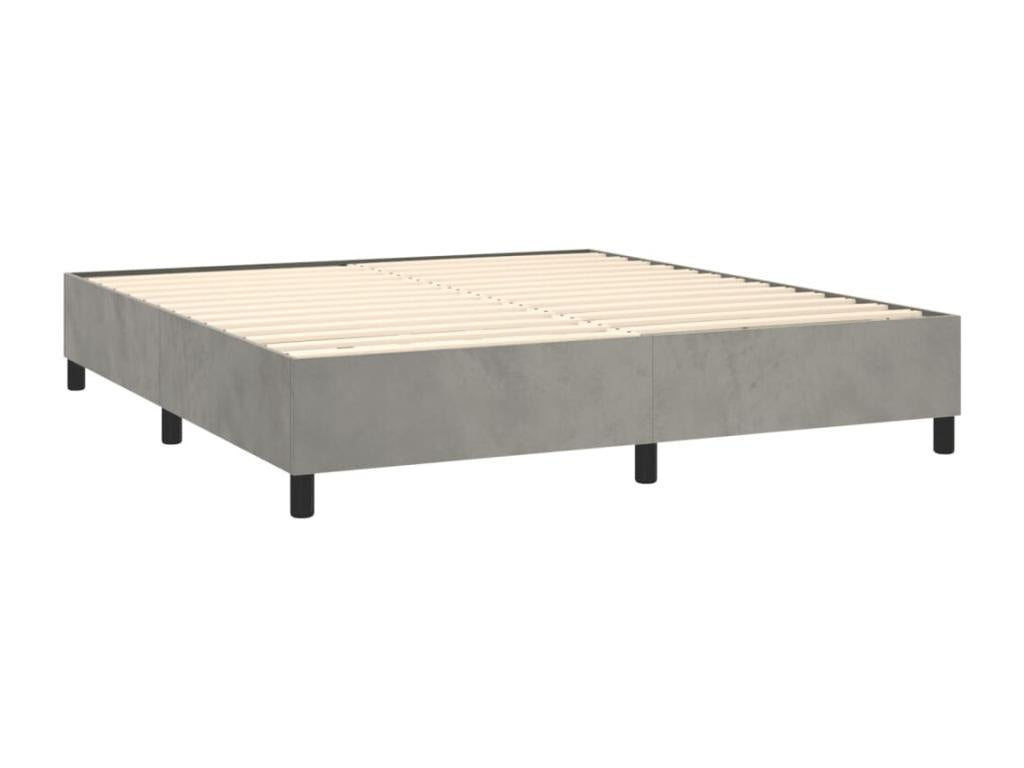 Sommier à Homelumiere de lit matelas et LED Gris clair 160x200 cm