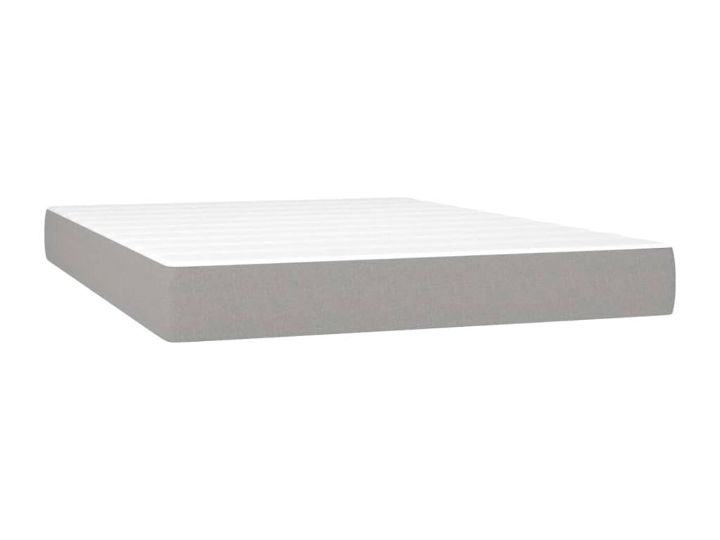 Lit à sommier tapissier avec matelas Gris clair 140x200cm Tissu