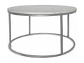 Table basse Design Homelumière 70 cm Argent / Blanc