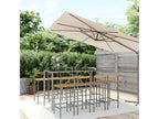 Ensemble de bar jardin 9 mcx gris poly rotin-bois massif Homelumiere