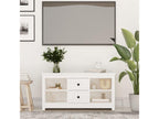 Meuble TV Blanc 103x36,5x52 cm Bois de pin massif