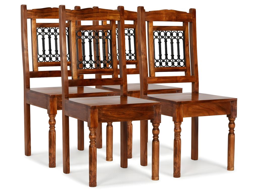 Chaises à manger lot de 4 bois massif classique