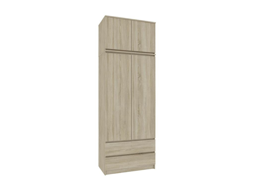 Surmeuble pour armoire Homelumiere S90 Chêne Homelumiere 90 cm 2 portes façade Chêne Homelumiere 2 étagères 90x51x55 cm