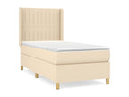 Lit à sommier tapissier avec matelas Crème 80x200 cm Tissu