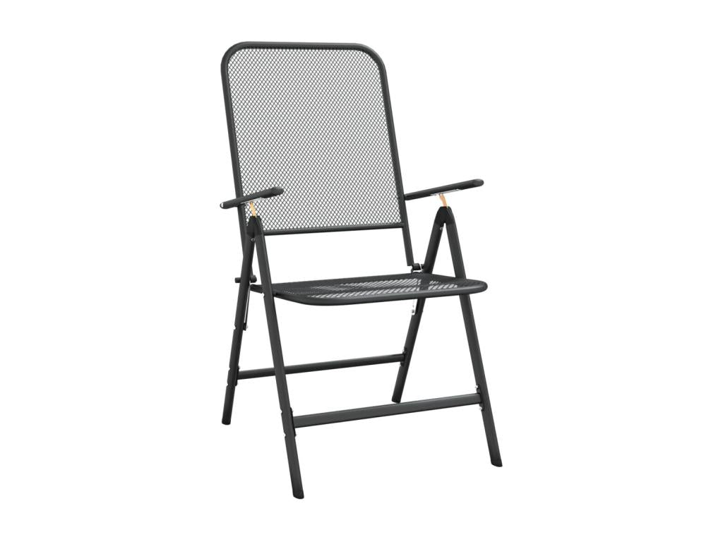 Chaises pliables de jardin lot de 2 Homelumiere métallique Anthracite