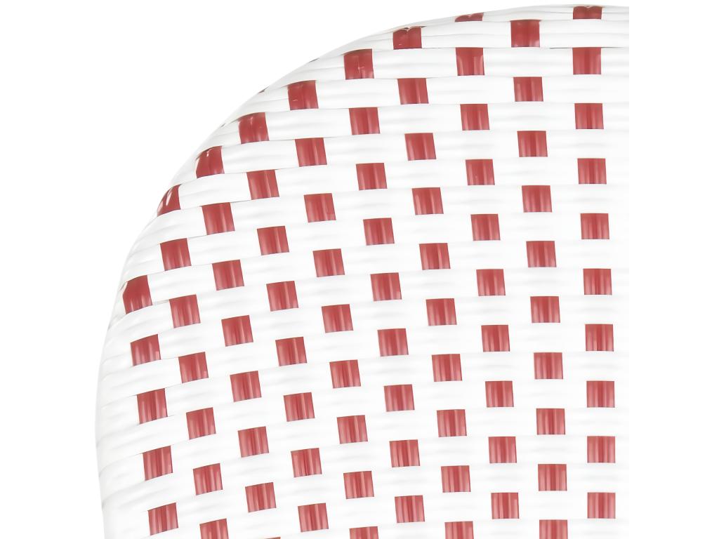 Chaise de salle à manger d'extérieur Rouge blanc / marron clair 55x53x88 cm - Homelumiere