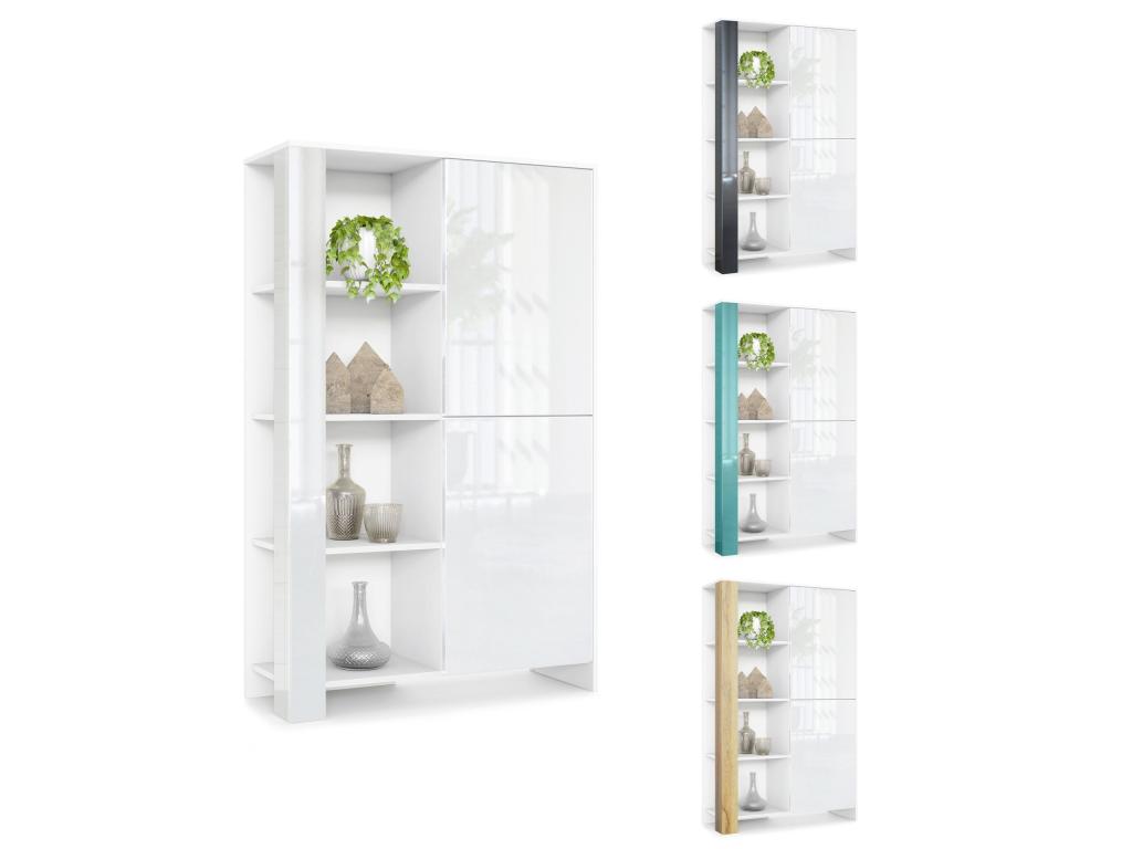 Meuble Blanc Mat Et Mûre Laqué lxhxp 95x151.5x36 Cm