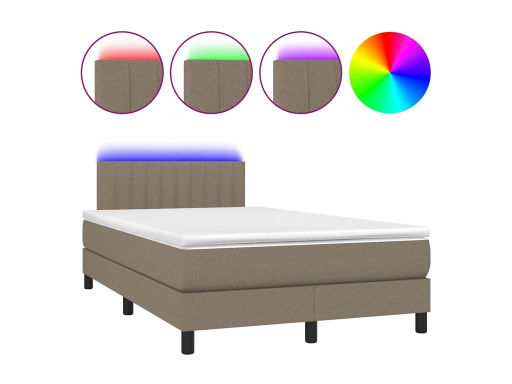 Sommier à Homelumiere de lit matelas et LED Homelumiere 120x190 tissu
