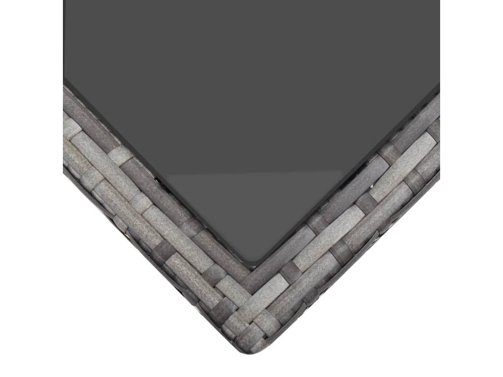 Mobilier à dîner de jardin 5pcs et coussins Résine tressée Gris