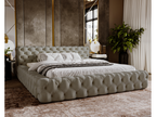 Homelumiere Lit rembourré avec rangement Homelumiere Lit adulte 140x200 cm - Gris clair Amor Velvet 4318