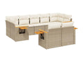 Salon de jardin avec coussins 9 pièces beige résine tressée 75496IPXC