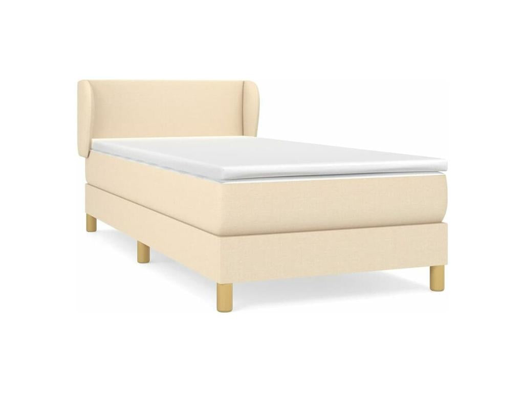 Sommier à Homelumière de lit avec matelas Crème 100x200 Tissu