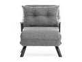 Fauteuil convertible Homelumiere Métal Noir et Lin Gris clair