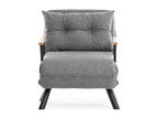 Fauteuil convertible Homelumiere Métal Noir et Lin Gris clair