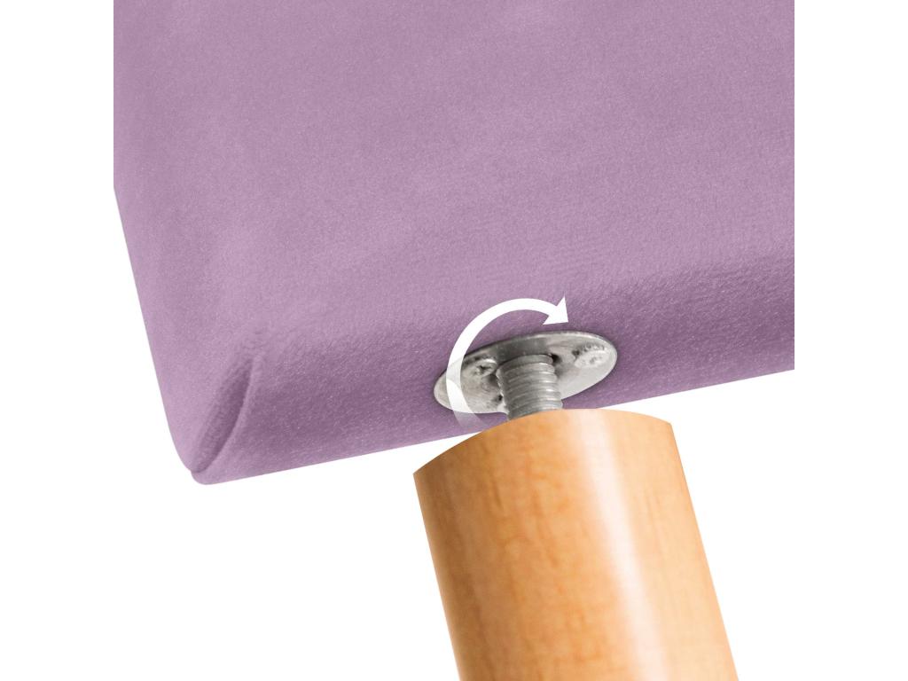 Homelumiere Tête de Lit Velours Lisse avec Boutons 135x115 avec Pieds de Lit 120/135/140 - Rose