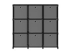 Etagère à 9 cubes avec boîtes Noir 103x30x107.5 cm Tissu 70553PLGJ
