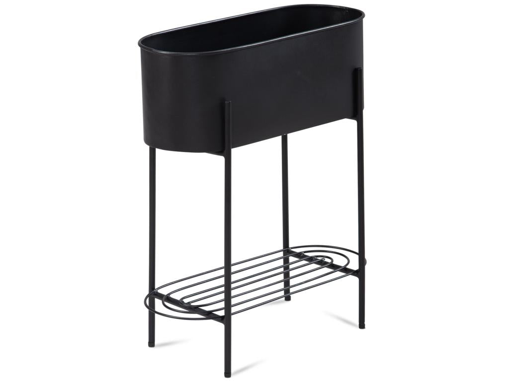 Pot de Fleurs en Métal Massif 51x65x22 cm Noir Jardinière Planteur