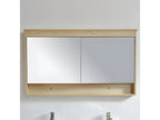 Armoire de toilette bloc-miroir 120 cm Homelumiere finition mélaminé chêne 114 cm