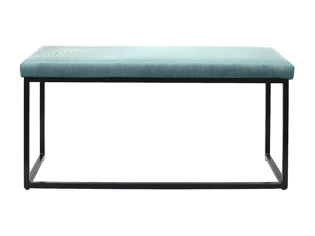 Delimoa - Banc avec Assise Velours Côtelé Bleu Canard 30524ZDJJ
