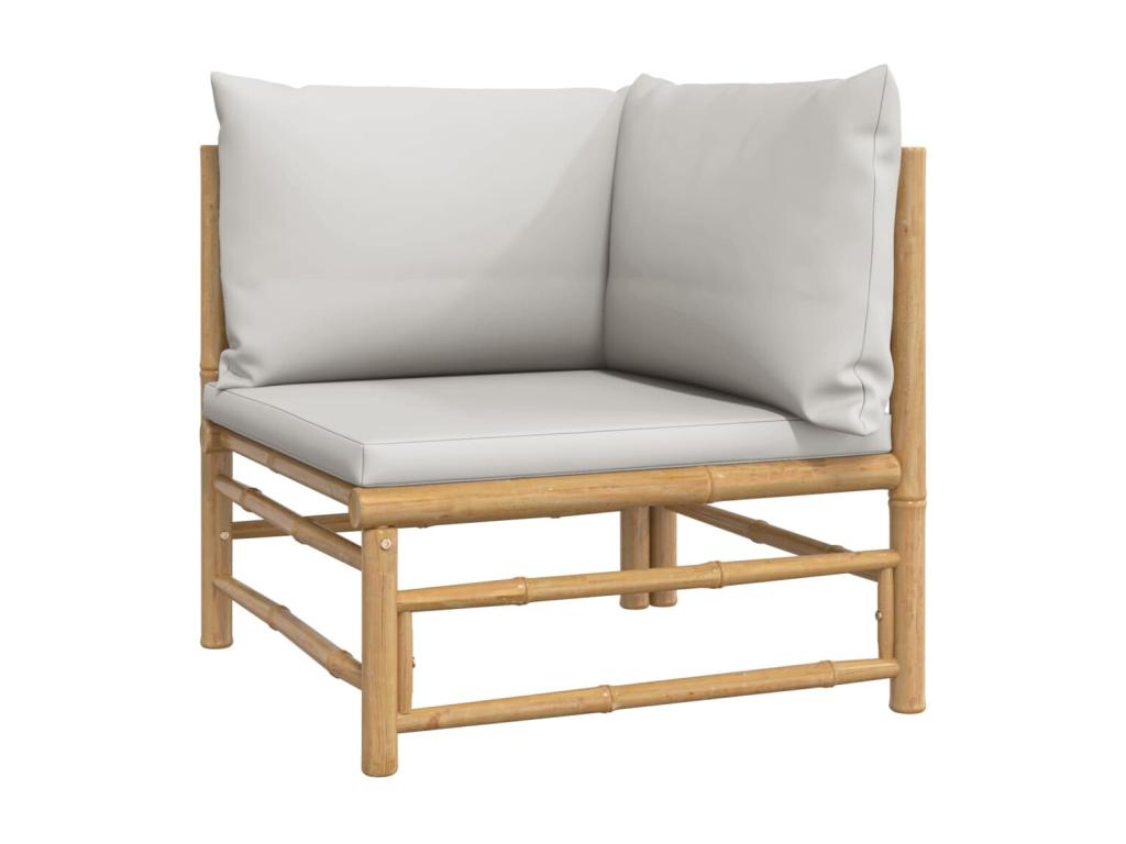 Salon de jardin 5 pcs avec coussins gris clair Delimoa 15590BLCS