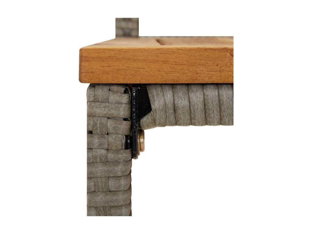 Ensemble de bar jardin 9 mcx gris poly rotin-bois massif Homelumiere