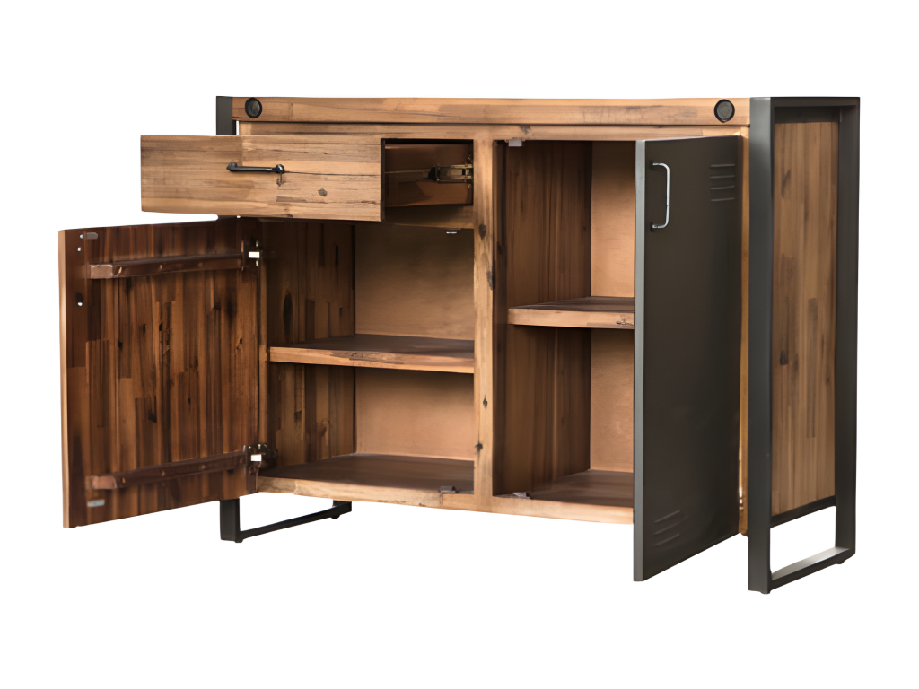 Homelumiere buffet Homelumiere et métal 1 tiroir 2 portes