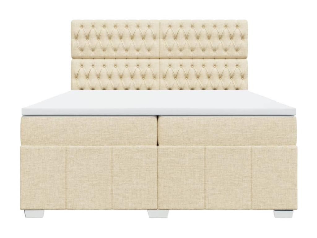 Sommier à Delimoa de lit avec matelas Crème 200x200 cm Tissu 27900ATDR