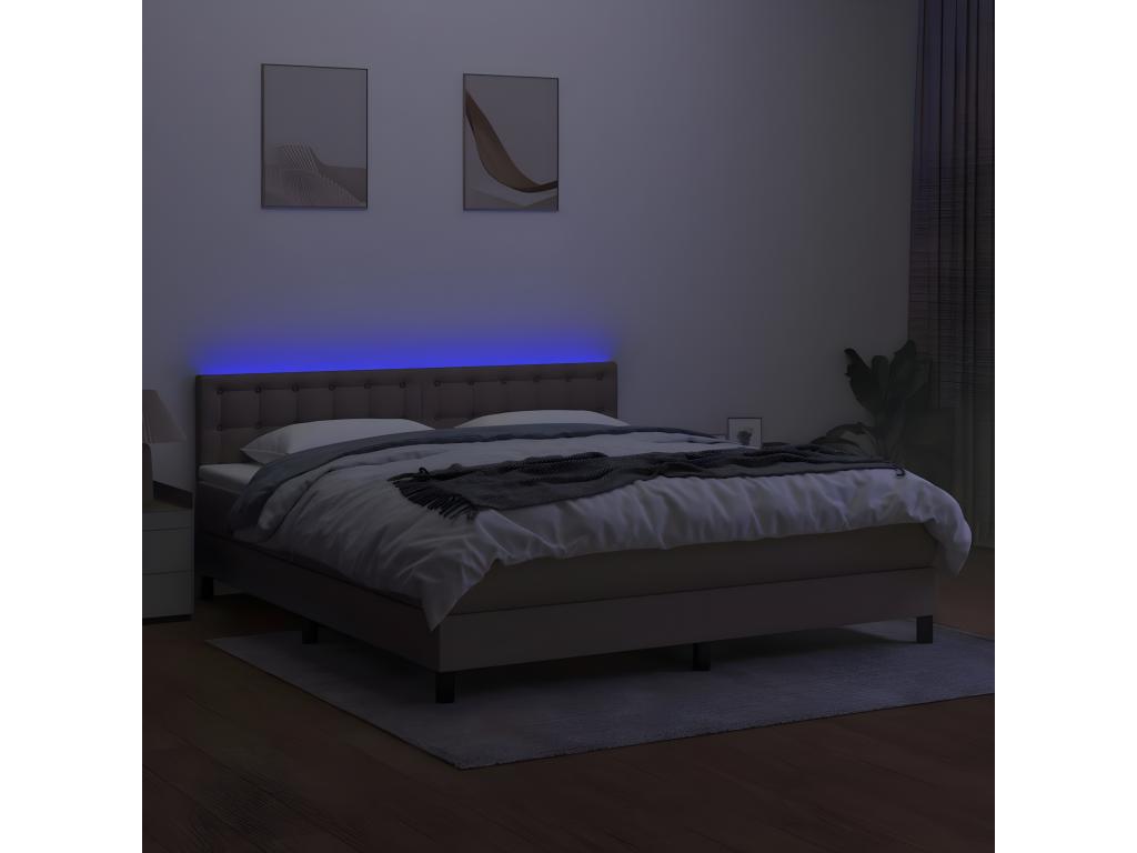 Sommier à Homelumiere de lit avec matelas LED Homelumiere 180x200 Tissu