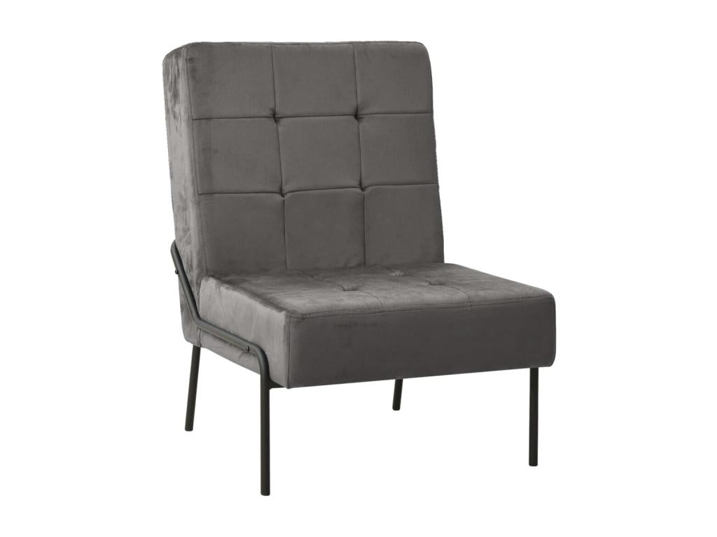 Chaise de détente 65x79x87 cm Gris foncé Velours