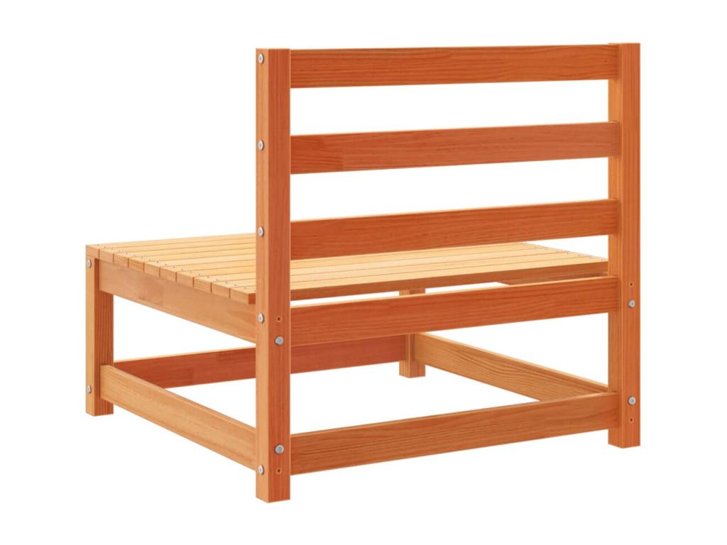 Salon de jardin 6 pcs cire marron bois de pin massif