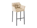Tabouret de bar - Tissu / Métal - Crème - Homelumiere