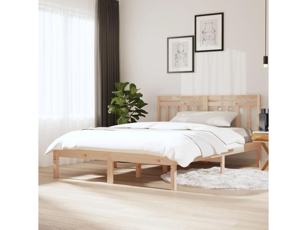 Cadre de lit Bois massif 120x190 cm Petit Double