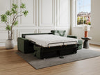 Canapé d'angle réversible convertible express en velours tricoté vert - Couchage à Homelumiere larges 140 cm - Matelas 14 cm - Homelumiere