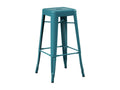 Tabouret 65cm Homelumiere en acier brillant - Design industriel et élégant-Couleur Bleu canard