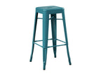 Tabouret 65cm Homelumiere en acier brillant - Design industriel et élégant-Couleur Bleu canard