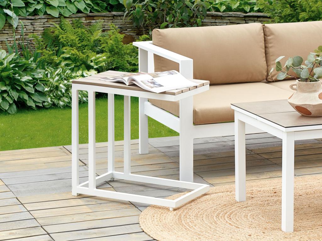Table de jardin Bois d'ingénierie Blanc Delimoa 49063ATPN