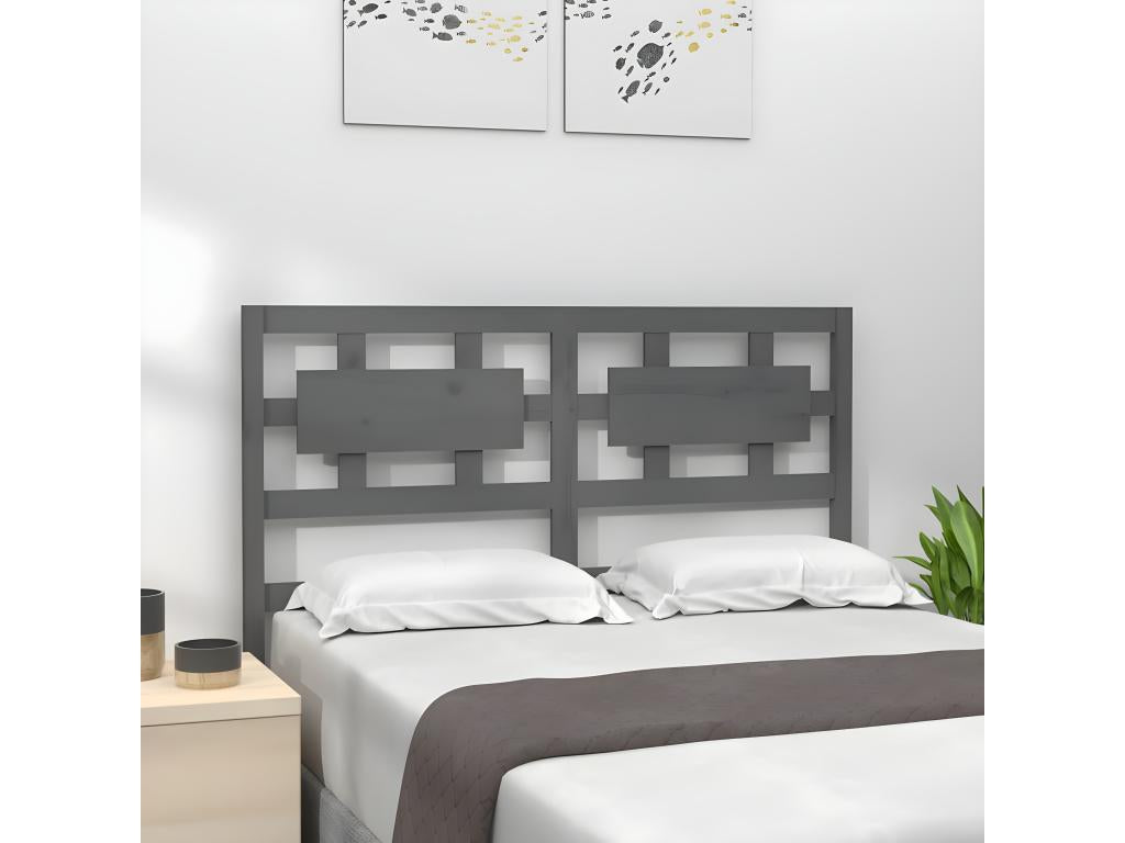Tête de lit Gris 125,5x4x100 cm Bois massif de pin 57865JLRI
